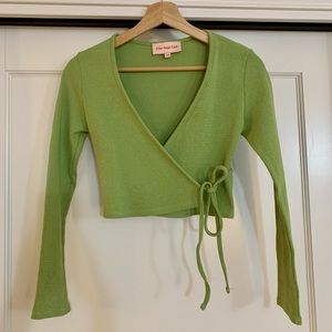 Cropped Thermal Wrap Shirt